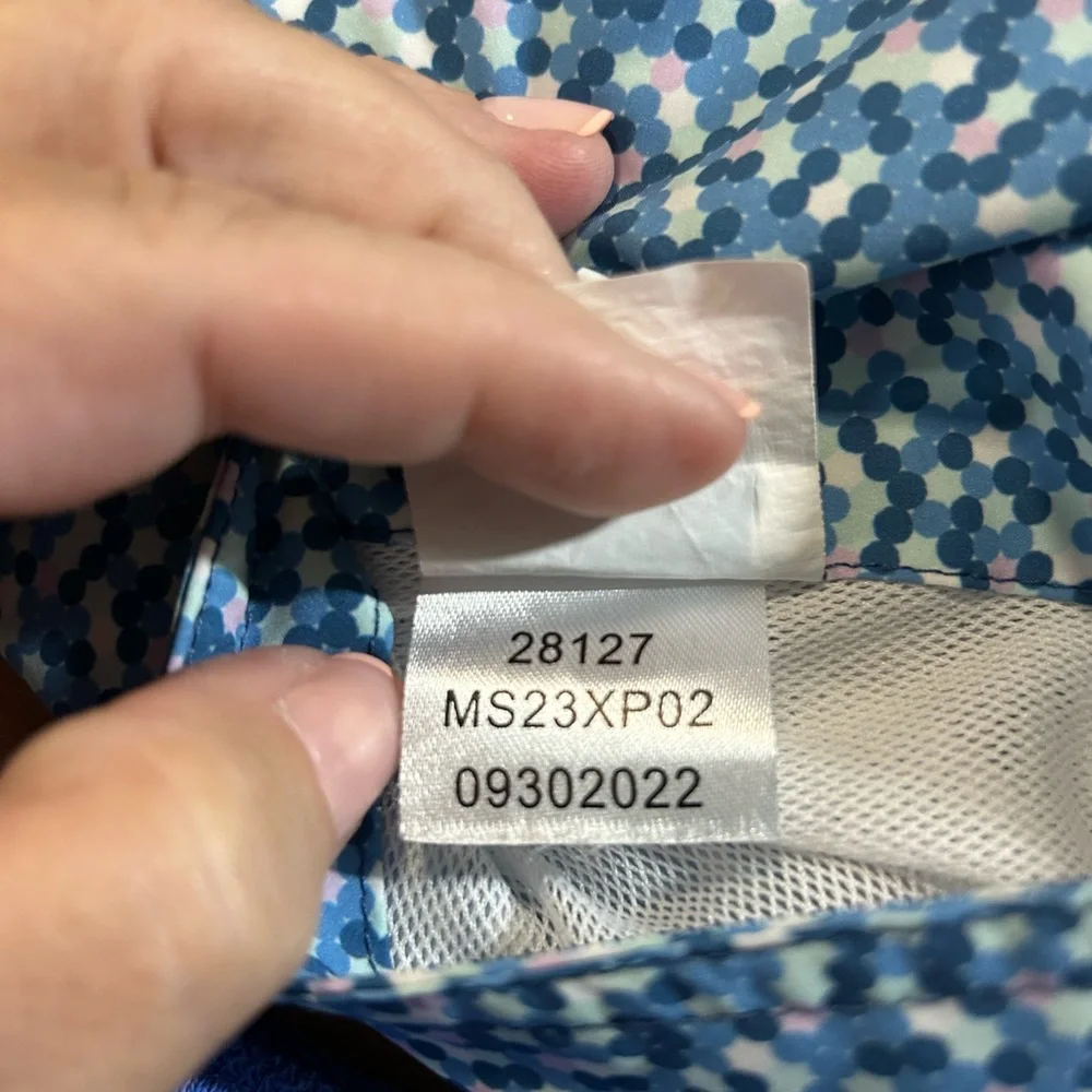 Peter Millar Crown Crafted Palma Dot Blue Swim Trunks Mens XL